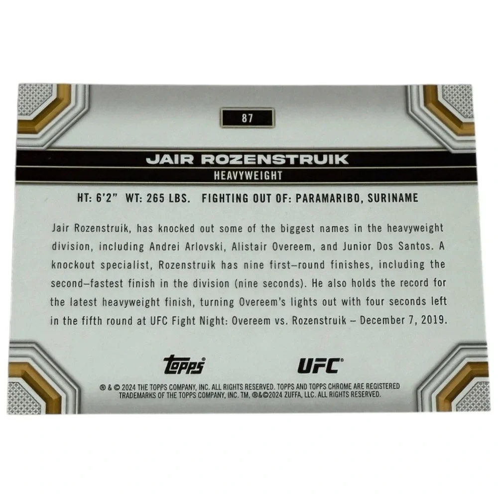 Jair Rozenstruik 2024 Topps‎ Chrome UFC X-Fractor #87
